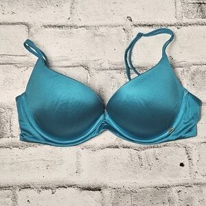 Victoria’s Secret Blue Push Up Bra 34D Underwire Smooth Cups
